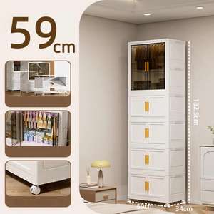 Armoire de rangement portable à 5 niveaux, armoire de chambre à coucher, meuble, grande capacité, armoire pliable, organisateur de vêtements - Product Image 6