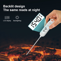 Thermomètre numérique à lecture instantanée, alimenté par piles, avec écran LCD, pour barbecue, four, grill, fumoir, cuisine, cuisson, usage domestique en plastique