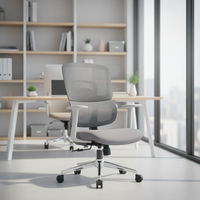 Chaise de bureau ergonomique moderne avec soutien lombaire en tissu et fonction pivotante pour le bureau à domicile et l'atelier
