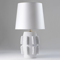 Lampe de table en céramique sculptée texturée faite à la main, moderne, blanche, pour chambre à coucher, chevet, salon, éclairage décoratif pour la maison