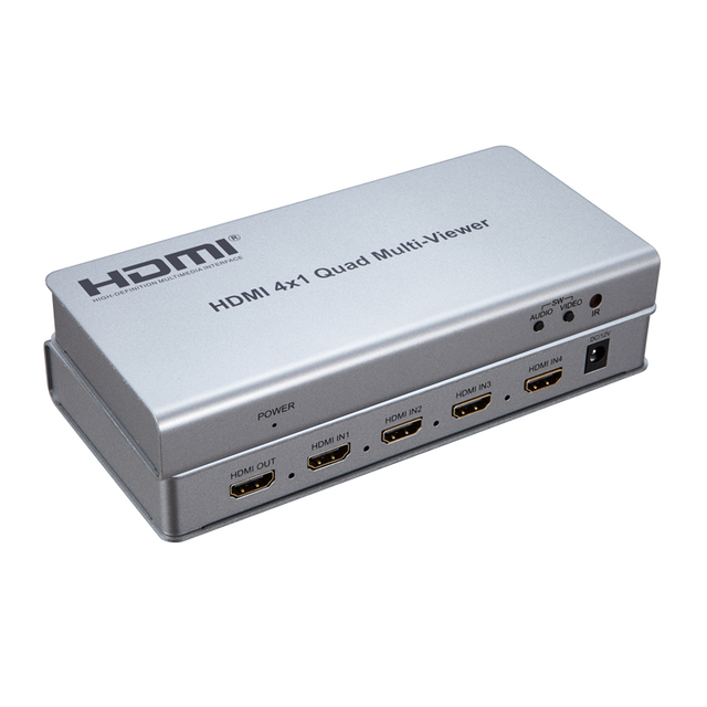 4K Multi Viewer Splitter 4x1 Quad Screen Real Time Multi Viewer 4 in 1 Seamless Switcher Switch with IR 1080P