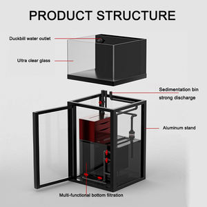 Pecera <span class=keywords><strong>de</strong></span> Acuicultura <span class=keywords><strong>de</strong></span> 90L (24 Galones), Mini Pecera Cuadrada Blanca <span class=keywords><strong>de</strong></span> Lujo para Agua Dulce con Accesorios para Decoración del Hogar - Product Image 2