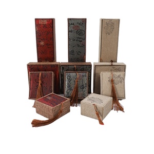 Boîte à pampilles en lin antique Anneau Bijoux Papeterie stockage Bracelet bracelet perle emballage - Product Image 2