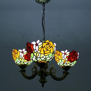 Lámpara Colgante LongHuiJing de 3 Luces, Estilo Tiffany, Vidrio Emplomado, Lámpara Colgante Retro Creativa, Lámpara de Techo para Restaurante - Product Image 2