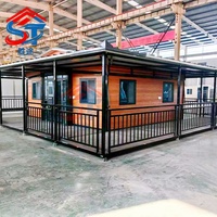 Contenedor Expandible al por Mayor de 20/30/40 Pies, Casa Prefabricada Tipo Hotel, Cabaña con Techo Plano Inclinado, Casa Modular Pequeña, Diseño Personalizado, Panel Sándwich