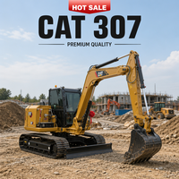 Mini-excavatrice sur chenilles Cat 307 à bas prix, durable, 7 tonnes, compacte, pour la construction urbaine et les opérations sur sites étroits
