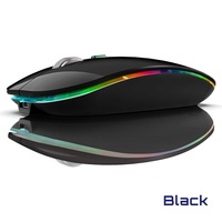 Mouse Mini Nirkabel RGB 2.4G+BT dengan Lampu Latar, Jiggler, Dapat Diisi Ulang, Senyap, Ergonomis untuk Laptop Tablet PC Stok