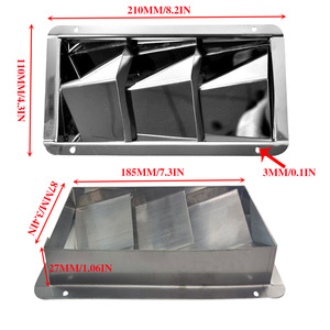 Rejilla de Ventilación Rectangular de 3 Paneles de Acero Inoxidable Isure de 210x110 mm, Accesorios para Barcos - Product Image 1