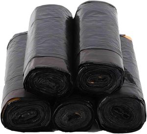 Black Recycling Garbage Bags, 100 Bags Per Roll, 1 Mil Thick (0.001 Inch), 24 x 33 Inches (Width x Height), Includes Wire Ties - Product Image 1
