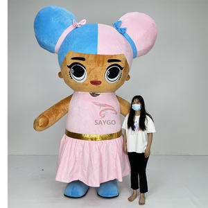 Maruko acconciatura rosa LOL ragazza Costume da mascotte per la festa di vestire 2m Lol <span class=keywords><strong>Boss</strong></span> bambina mascotte Costume per il vestito - Product Image 1