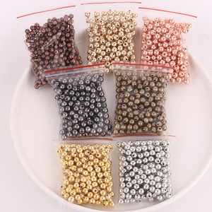 Ciondolo 300-500 pz/Lotto 3 4mm CCB Perline Cuboide Quadrate in Plastica Bulk Perline Spaziatrici Allentate per Creazione di Gioielli Fai da Te (Rodio 3mm