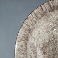 Service de table en porcelaine 18 pièces à impression tampon, design élégant, assiettes pour fêtes – Vente chaude