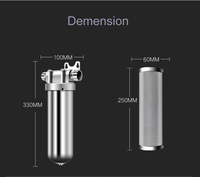 Système de traitement des liquides pour usage domestique et industriel, préfiltre à eau, boîtier en acier inoxydable 304/316 de 10 pouces
