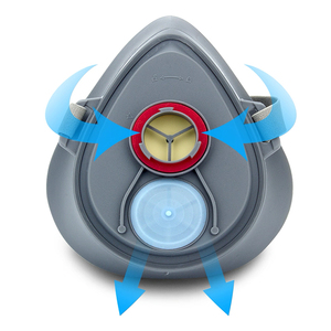 Masker Respirator dapat digunakan kembali POWECOM dengan Filter katun yang dapat diganti perlindungan <span class=keywords><strong>gas</strong></span> berbahaya bahan karet bantalan hidung silikon - Product Image 3