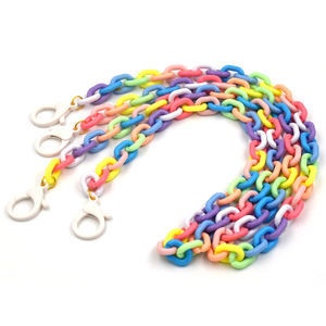 Chaînes de lunettes pour enfants couleur bonbon Porte-collier Lanière perlée Chaîne de lunettes pour le visage - Product Image 1