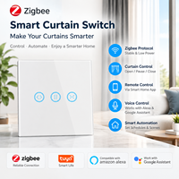 UBARO Zigbee Contrôleur intelligent de rideau mural, interrupteur à distance pour ouvrir, pause, fermer, compatible Tuya Smart Life, Alexa, Google Assistant