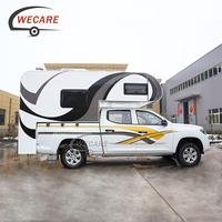 WECARE Camping-car rigide isolé à glissière pour pick-up avec énergie solaire et douche, idéal pour le tout-terrain et les voyages en caravane