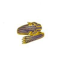 Bague panthère en argent Sterling 925 pour hommes, motif Animal, réglable, pierre CZ, personnalisé