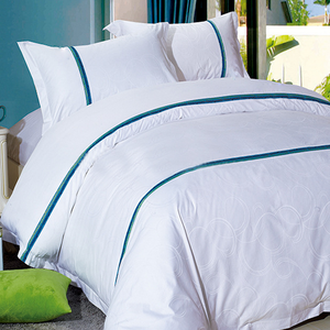 Hotel Lino Jacquard Satén King Size Liso Blanco <span class=keywords><strong>5</strong></span> Estrellas 100 Algodón Juego de cama de hotel 100% en Guangzhou - Product Image 2