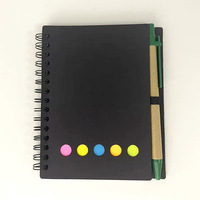 Spirale écologique A5 B6 carnet de notes Kraft à couverture rigide, Journal à enrouler avec stylo en papier, papier intérieur avec Note autocollante