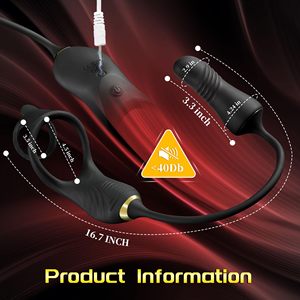 Điều khiển từ xa p tại chỗ rung dương vật Vòng xuất tinh trì hoãn thrusting hậu môn Vibrator Cock Ring cho tuyến tiền liệt kích thích - Product Image 6