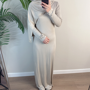 Wholesale Ramadan Dubai <strong>Tunic</strong> Modest Women's Dress Muslim Women <strong>Jersey</strong> Cotton Elastic Stretchy Breathable Handmade - Product Image 1