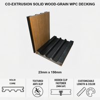 Planches de terrasse WPC modernes à clipser, imperméables, antidérapantes, lisses, écologiques, pour extérieur, jardin, patio, co-extrudées, solides, semi-capsulées