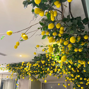 LUYI Wholesale Competitive Price Good Quality 8-head Lemon <b>Tree</b> Wholesale <b>Artificial</b> Fruit for Decoration - Product Image 2