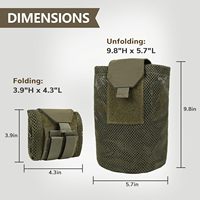 Pochette tactique pliable en maille MOLLE, sac utilitaire léger pour le récupération des magazines