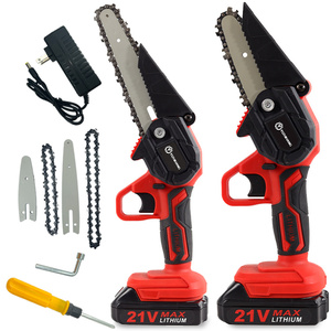 Mini tronçonneuse sans fil portable F FDLJ 21v 4/6 pouces à moteur sans balais pour l'élagage des arbres, le jardinage et la coupe du bois - Product Image 6