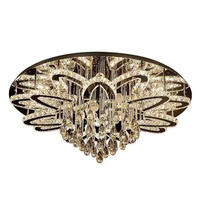 Lustre LED suspendu de luxe multi-niveaux, certifié ETL, 6000K, à télécommande, avec surface en forme de goutte de pluie, pour la décoration du salon