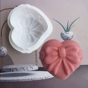 Wholesale Custom Food Grade Silicone Single Bow Heart Mousse Cake <b>Mold</b> - Product Image 1
