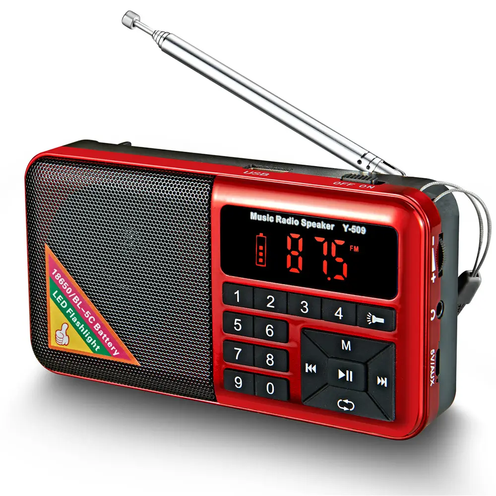 Best selling in Kenya portable fmBT radio with SD/TF card USB slot flashlight,blue teeth radio with torch walkman speaker