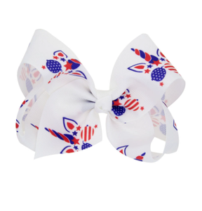 Noeuds pour cheveux faits à la main de haute qualité en gros pour le 4 juillet, accessoires pour cheveux pour filles, pour la fête de l'indépendance, rouge, blanc, bleu marine - Product Image 6