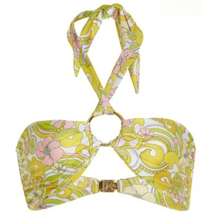 Protección solar Estampado floral Raya de encaje Vintage <span class=keywords><strong>Verde</strong></span> Traje de baño sin costuras <span class=keywords><strong>Sujetador</strong></span> y ropa interior Bikinis Pantalones Traje de baño Tres piezas - Product Image 4