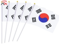 Offre Spéciale 14*21cm activités de petit drapeau célèbrent les drapeaux coréens agités à la main avec un poteau en plastique