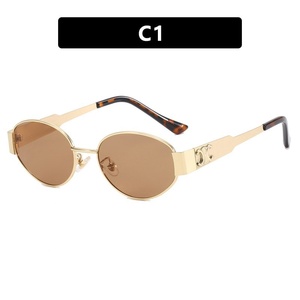 Lunettes de soleil ovales unisexe style Old Money Arc de Triomphe coréen, monture intégrale UV400, personnalisées pour femmes à grand visage - Product Image 5