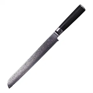 Siêu Sắc Nét VG10 Damascus 10 Inch Bánh Mì Dao Nhà Bếp Dao Với Răng Cưa