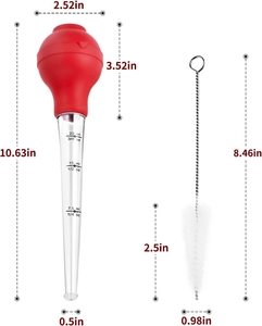 Poire à Dinde en Silicone avec Aiguilles pour Injections Multi-Matériaux (Métal Plastique PP) pour Steak Cuisson Viande Marinade Injecteur - Product Image 2