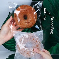 Sacs d'emballage pour pain anti-buée, refermables et personnalisables, adaptés aux toasts et aux bagels, avec fermetures autocollantes, sacs alimentaires en plastique transparent