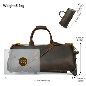 MARRANT Crazy Horse Genuine Leather Men Folding <strong>Travel</strong> <strong>Bags</strong> <strong>Trolley</strong> Storage Garment Duffel <strong>Bag</strong> <strong>Luggage</strong> Men Leather <strong>Travel</strong> <strong>Bags</strong> - Product Image 6