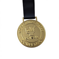 Médaille de sport ronde personnalisée pas chère en métal doré pour le kickboxing et la remise de prix sportifs
