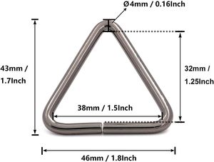 Metal Triangle Ring Buckle Connectors Round Edge Webbing Bag Clasp <b>Handbag</b> Strap Making Hardware - Product Image 4