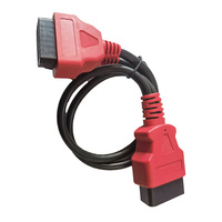 Cable adaptador de extensión de 30cm y 16 Pines, conector rojo OBD 2 OBD2 macho a 2 hembra