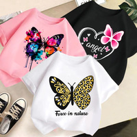 Kaos Anak Lengan Pendek Musim Panas 2026 Desain Baru Gaya Korea untuk Anak Perempuan, Motif Kartun Hewan, Bahan Katun Penyerap Keringat