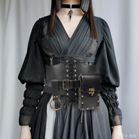 Sac banane en cuir PU style rétro gothique pour festival, imperméable, idéal pour Halloween, cosplay, Viking, LARP, TV et cinéma