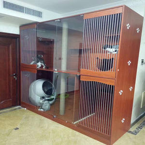 Özel yükseltilmiş kedi köpek kafesleri Petsmart wifi bağlı kapalı kedi çöp havzası lüks kedi villa - Product Image 2