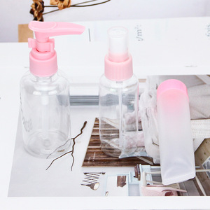 Portable Transparent Plastic Travel Size Bottle Set For Skincare Pump Lotion Toner <b>Spray</b> Cosmetic Grade Face Use - Product Image 3
