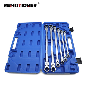 Juego <span class=keywords><strong>de</strong></span> 6 Llaves Métricas Largas <span class=keywords><strong>de</strong></span> 8mm-19mm, Llaves <span class=keywords><strong>de</strong></span> Boca <span class=keywords><strong>Doble</strong></span> <span class=keywords><strong>de</strong></span> 72 Dientes, Juego <span class=keywords><strong>de</strong></span> Llaves <span class=keywords><strong>de</strong></span> Trinquete con Cabeza Flexible Extra Larga - Product Image 2