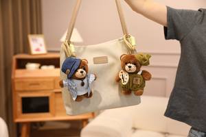 تخفيضات كبيرة على أزياء الدب ترتدي قبعة وملابس سلسلة مفاتيح لعبة قطيفة - Product Image 5